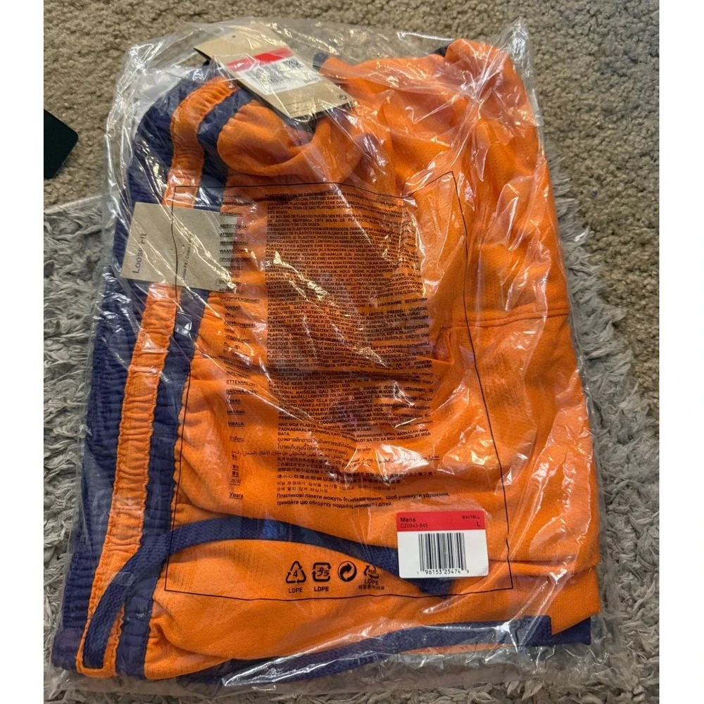 Nike Phoenix Suns Standard Issue Basketball Shorts Orange Purple Mens L DZ0043